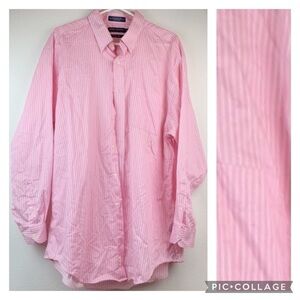 Daniel Cremieux pink stripe cotton Definitive Staney dress shirt, EUC